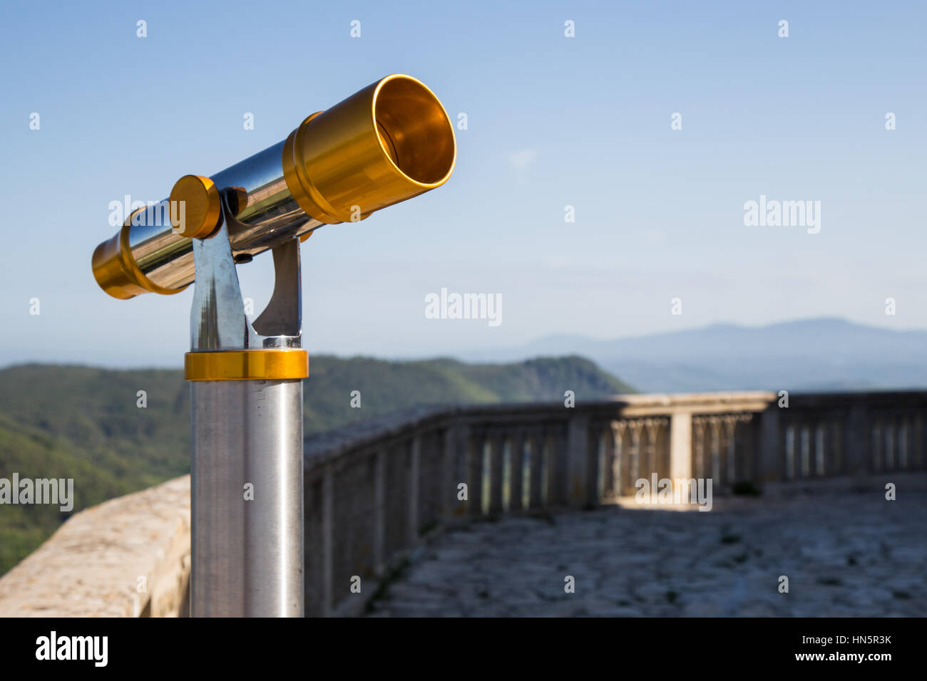 Telescope for viewing the surrounding landscape Stock Photo Alamy