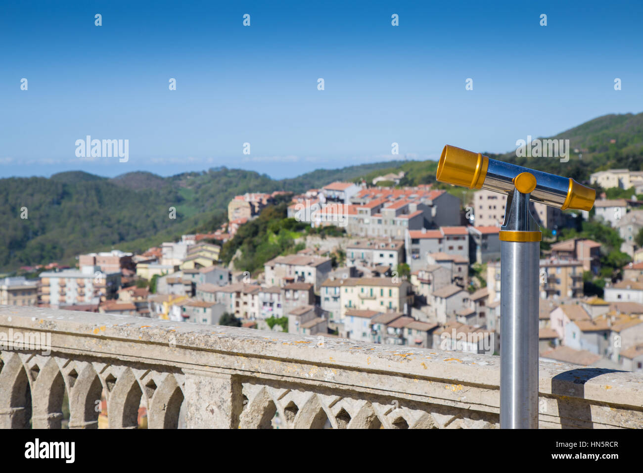 Telescope for viewing the surrounding landscape Stock Photo Alamy