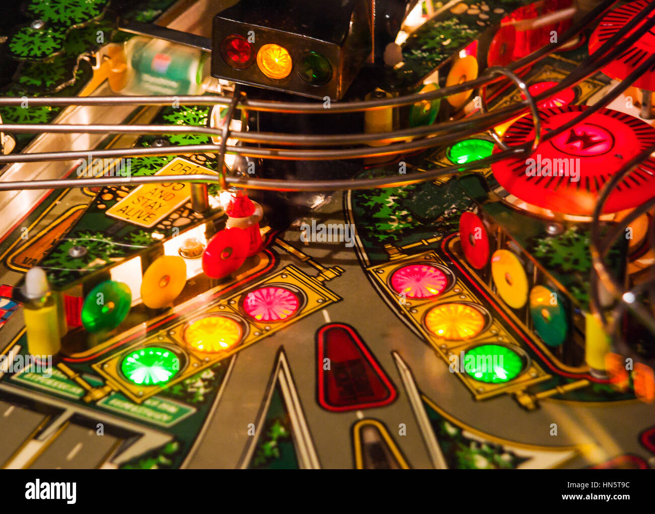 Detail of a pinball machine. Stock Photo