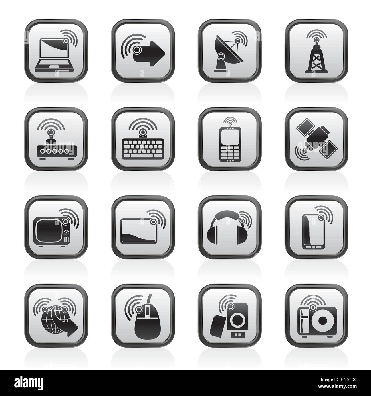 wireless and technology icons Stock Vector Image & Art - Alamy
