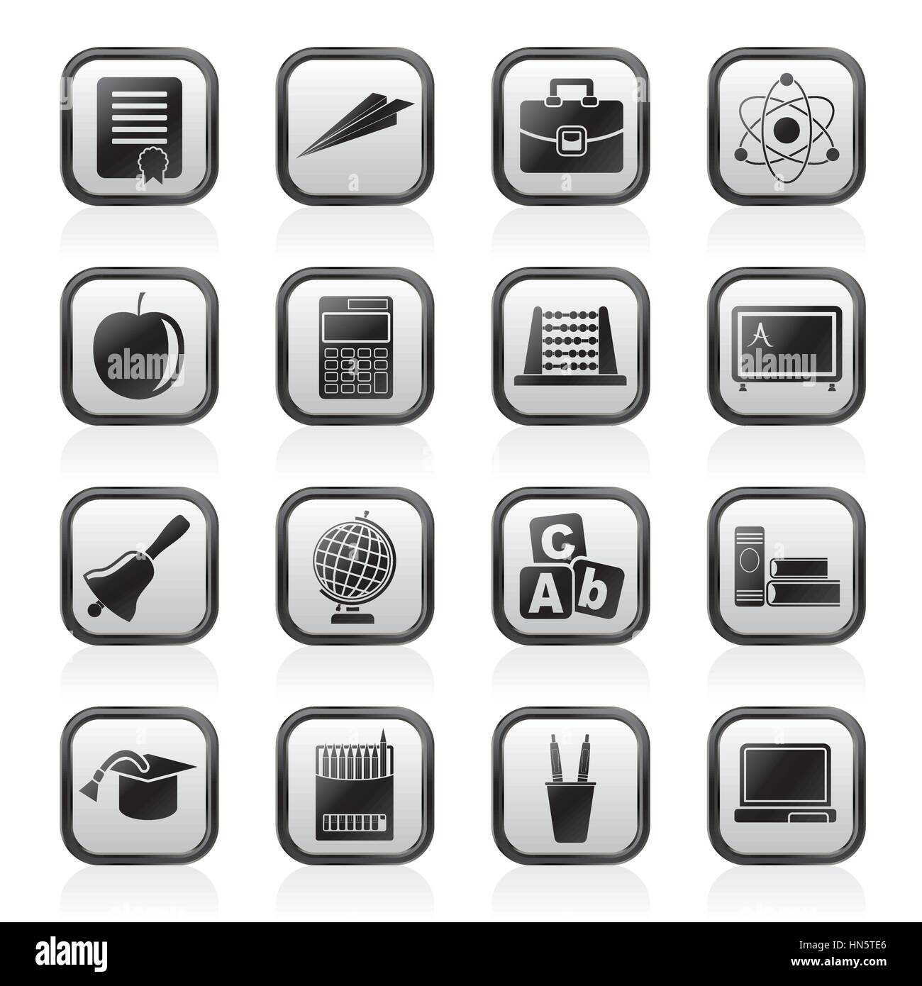 school and education icons Stock Vector Image & Art - Alamy