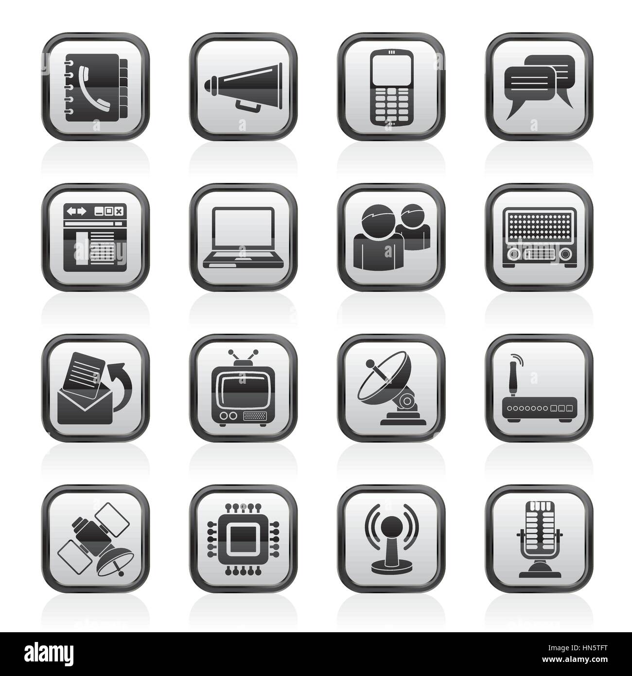 Communication, connection and technology icons Stock Vector Image & Art ...