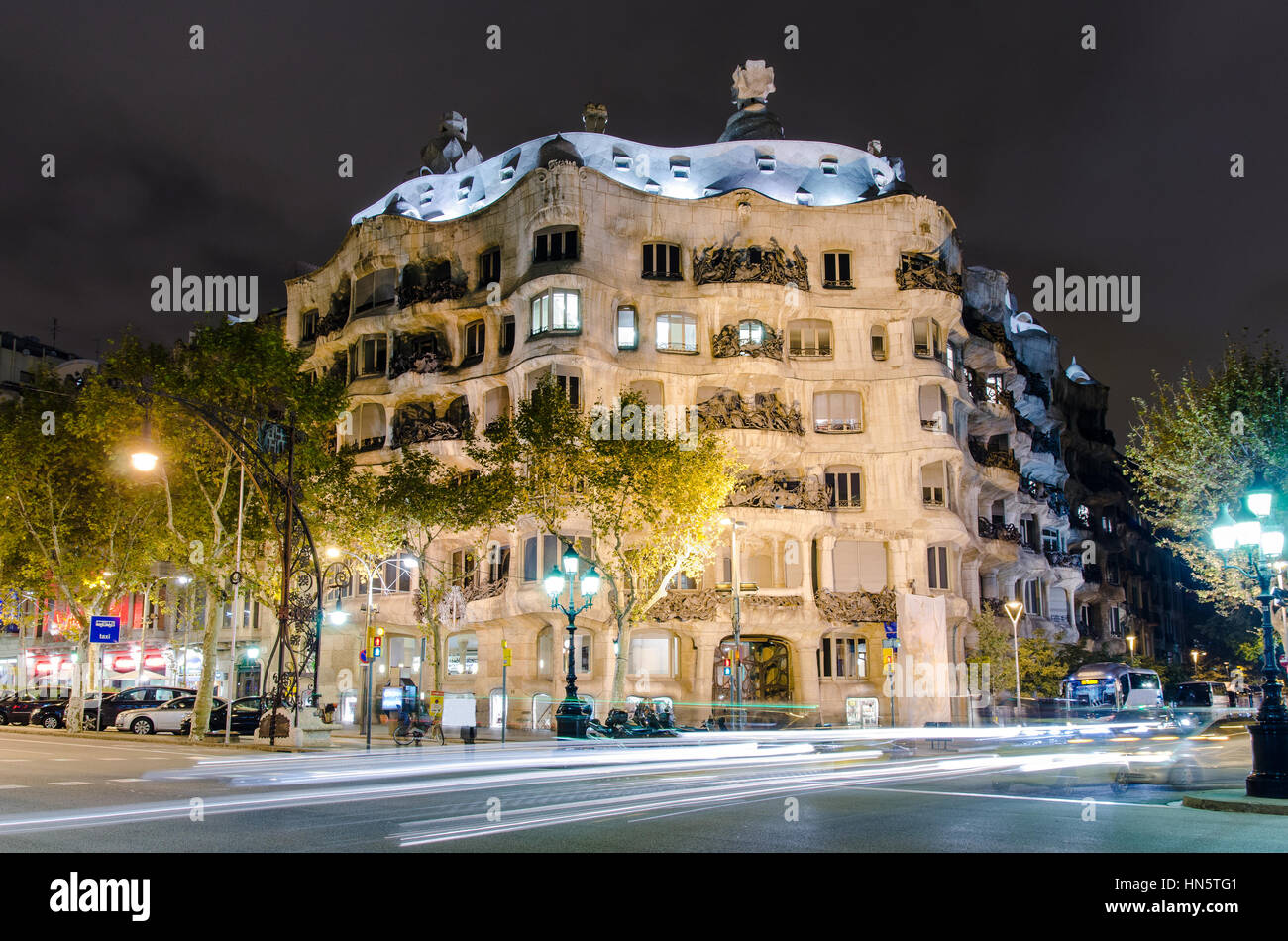 Casa Mila designed by Gaudi, Barcelona, Spain Stock Photo