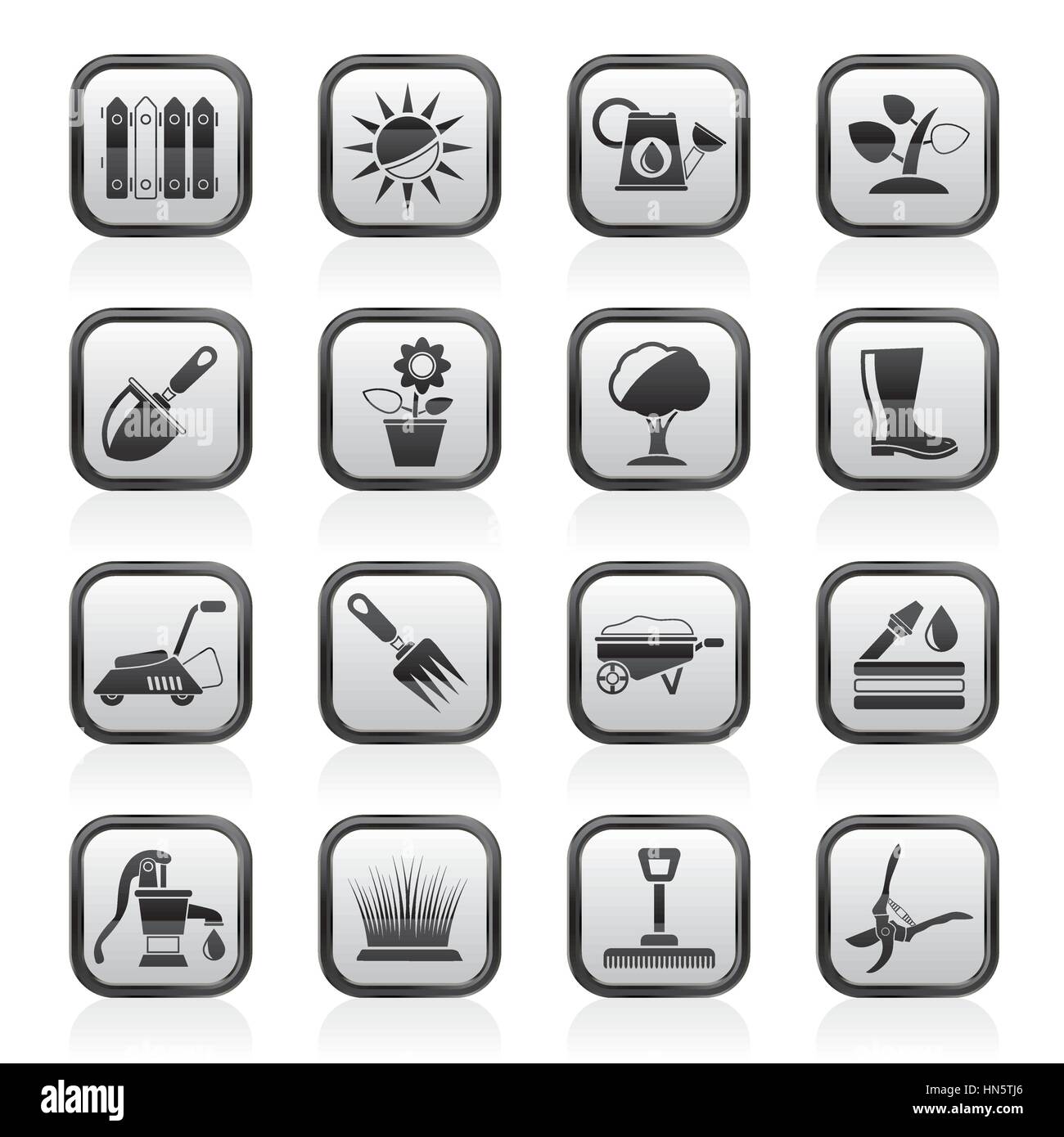 Gardening tools and objects icons Stock Vector Image & Art - Alamy