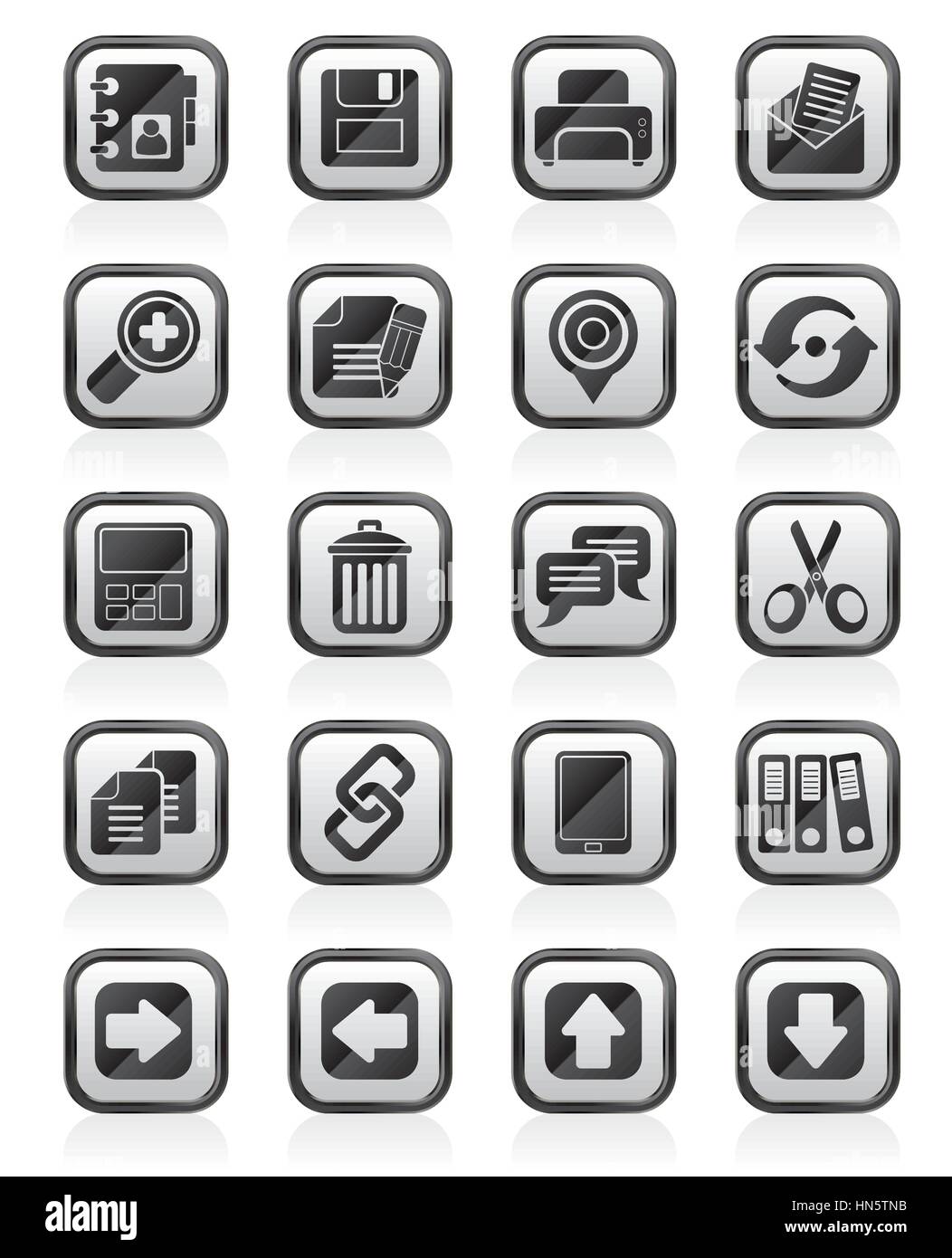 Internet Interface Icons Stock Vector