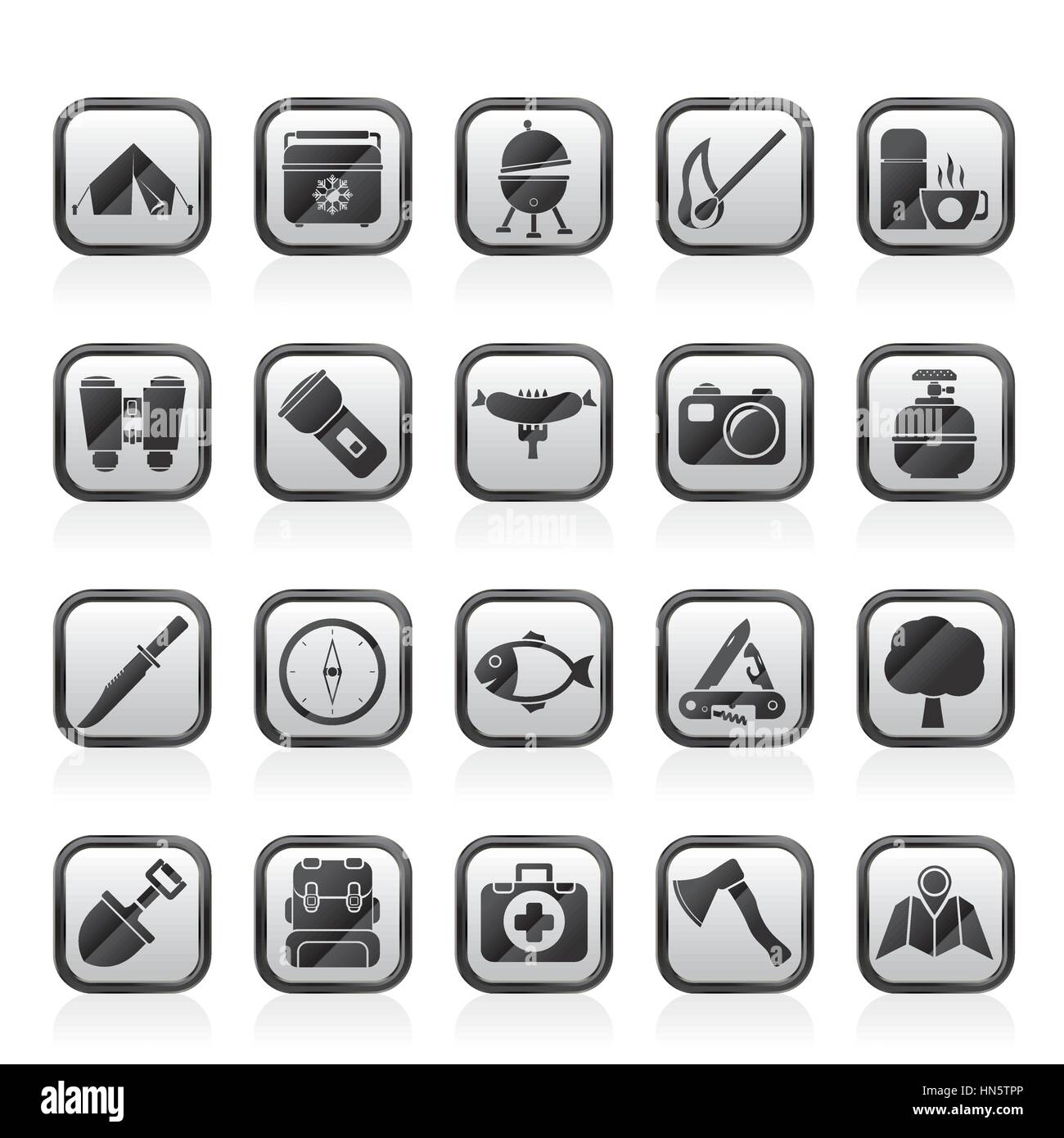 Camping, travel and Tourism icons Stock Vector Image & Art - Alamy