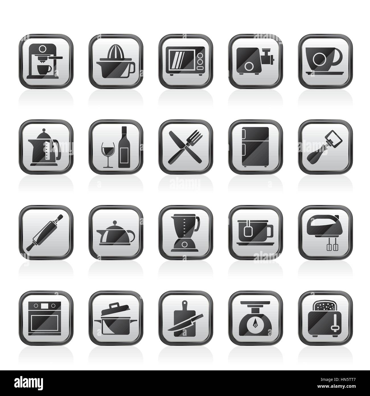 Kitchenware objects and equipment icons Stock Vector Image & Art - Alamy