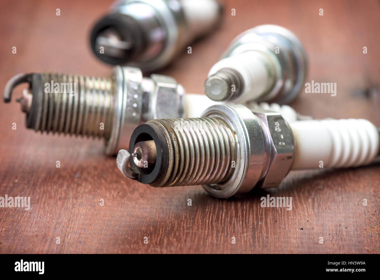 Used Spark Plugs With Soot Stock Photo Alamy