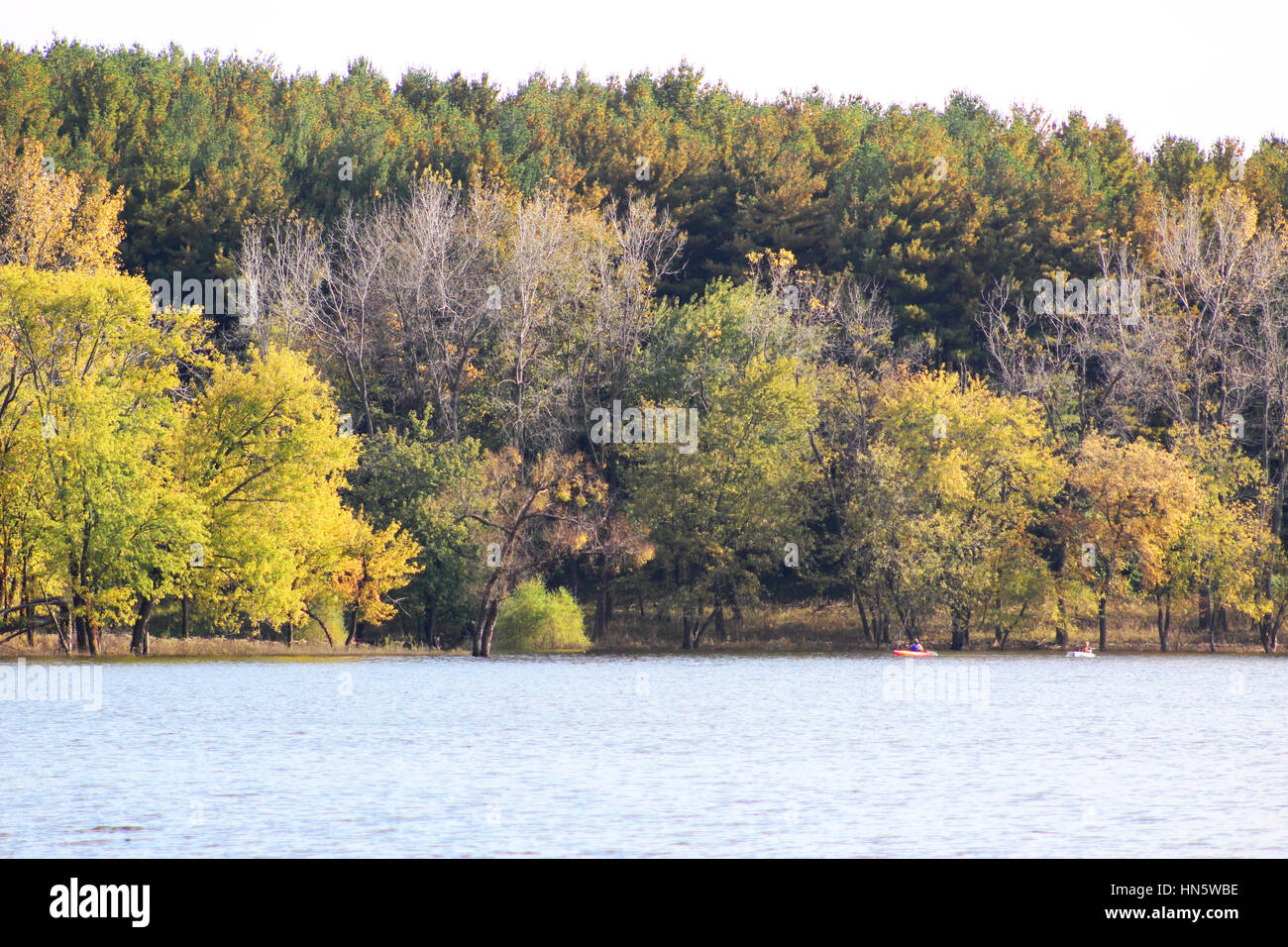 Fall Trees along the Iowa River Stock Photo - Alamy