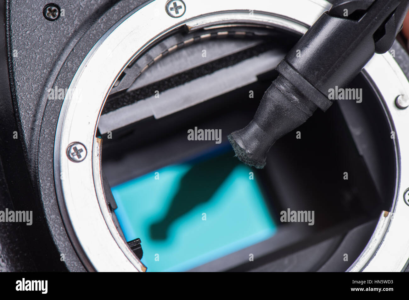 cleaning dirty camera sensor (CCD or Cmos Stock Photo Alamy