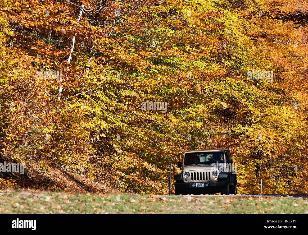Autumn scenic drive, White Mountains, New Hampshire, USA. Stock Photo