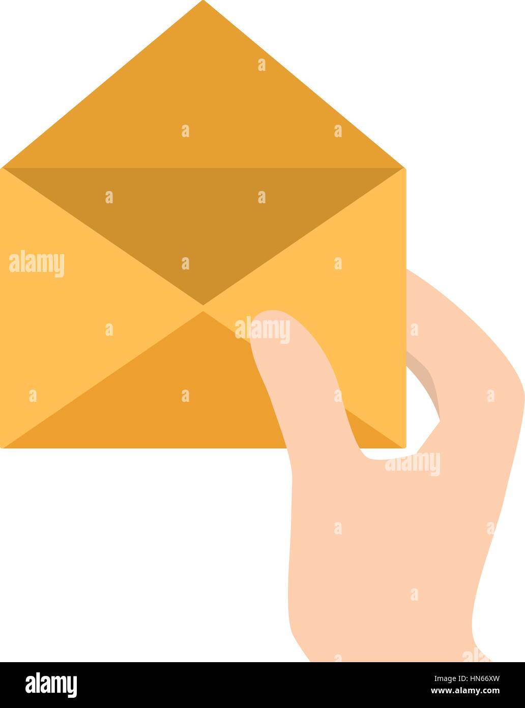 envelope in the hand related icon Stock Vector