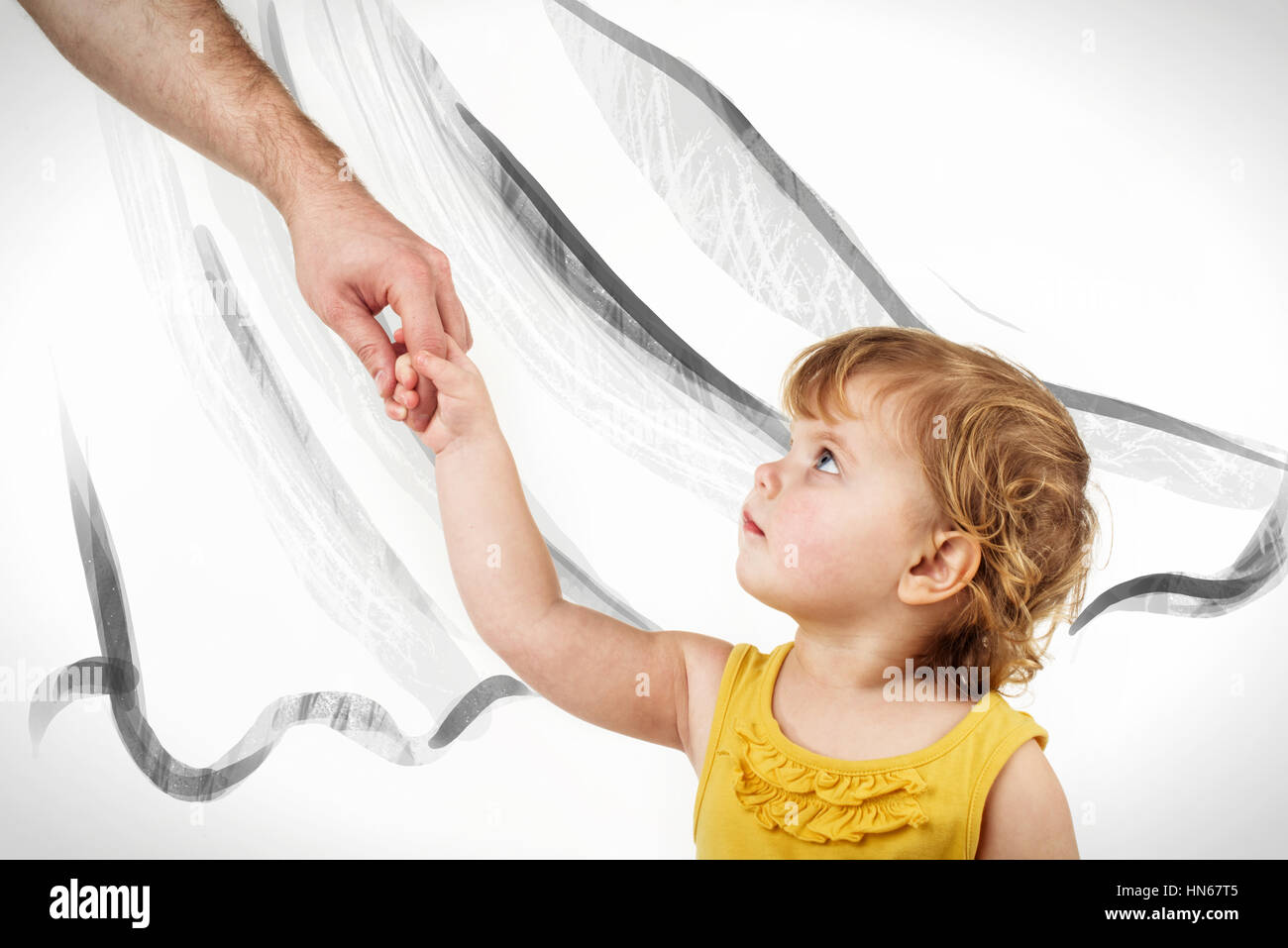 hands of the mother and baby isolated on white background Stock Photo ...