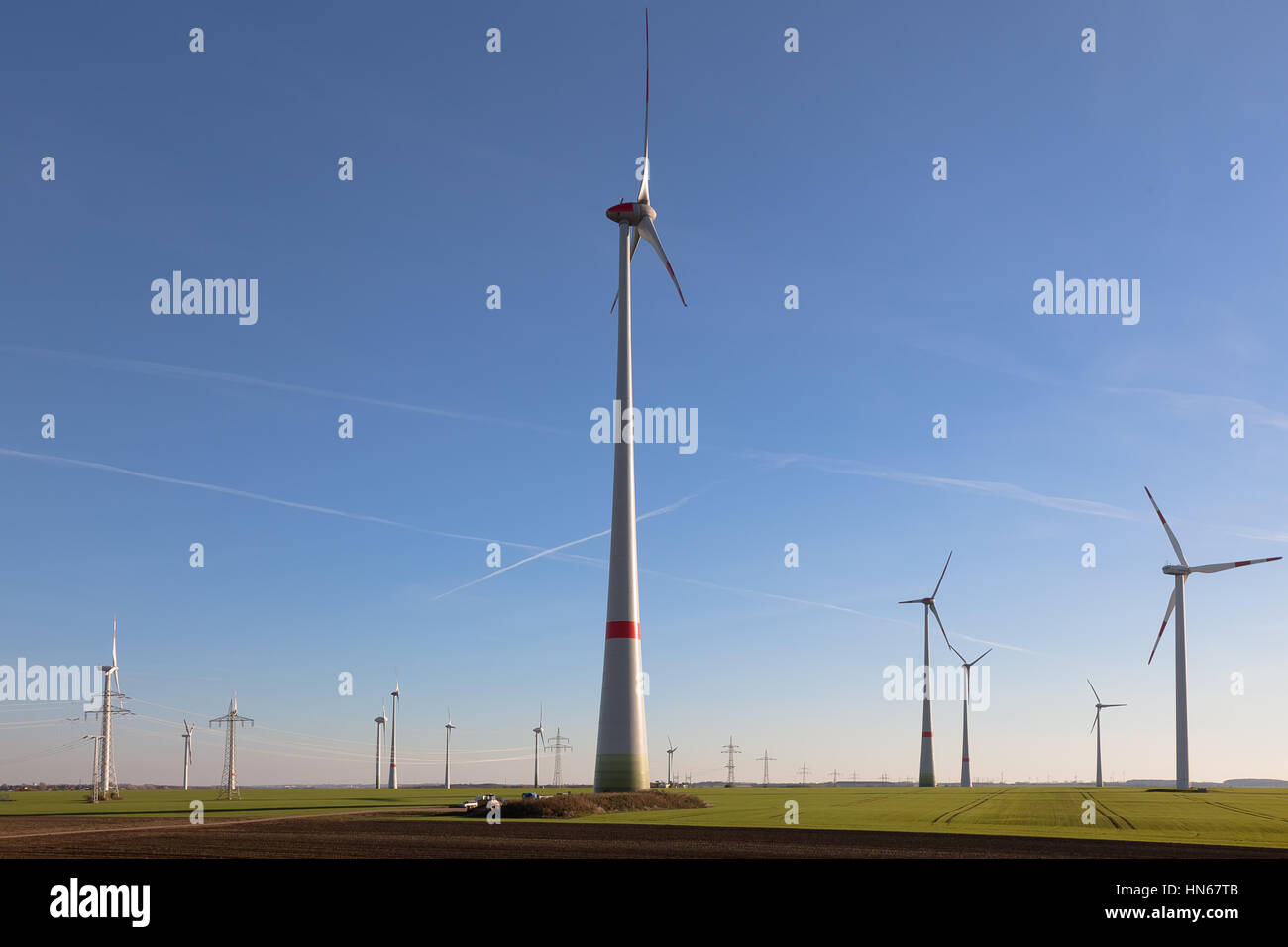 Huge Wind Turbine in a Wind Farm Stock Photo Alamy