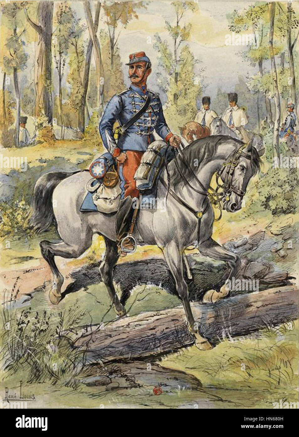 1870 - Maréchal des logis chef du 1er Hussards en tenue de Campagne (18) Stock Photo