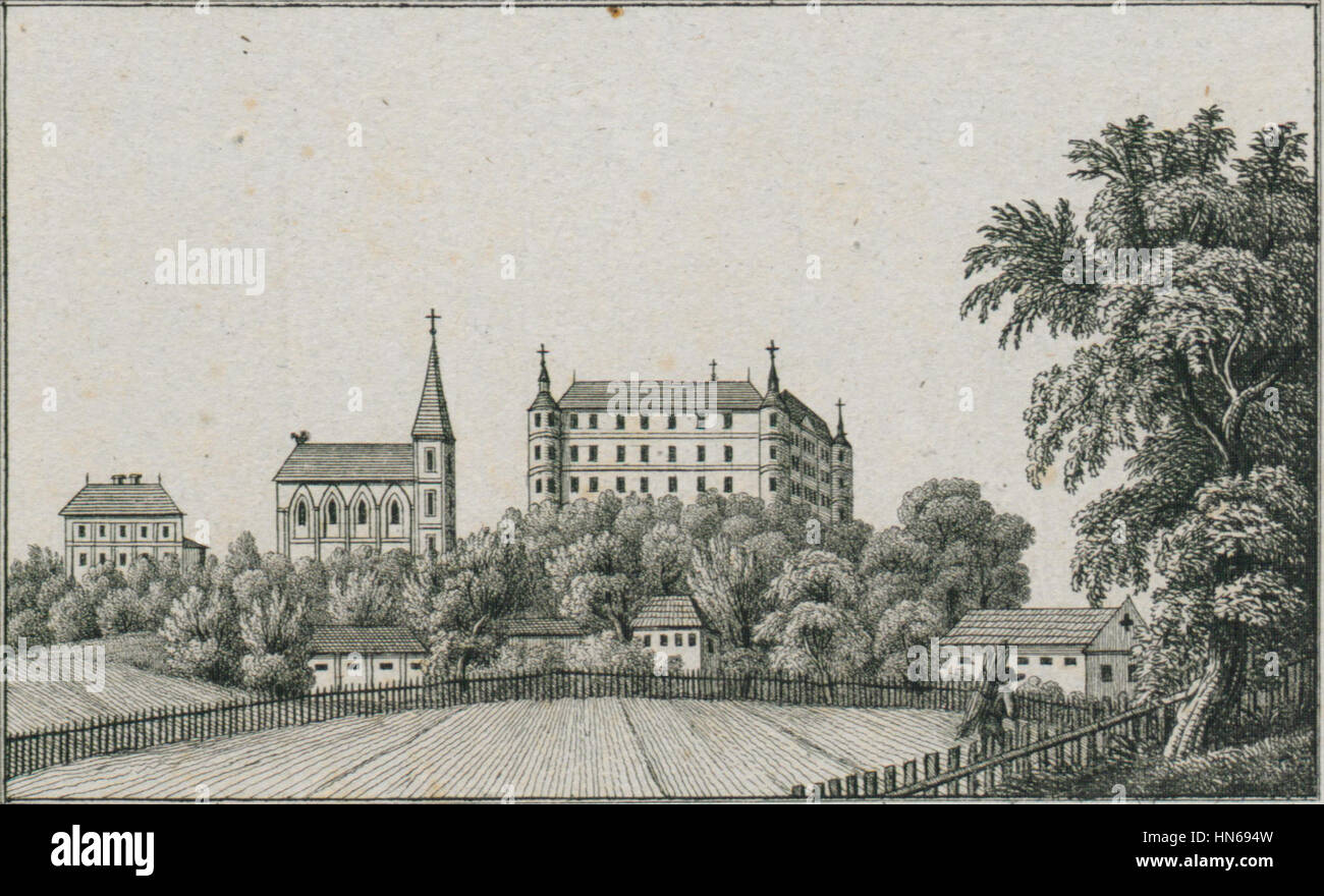 Schloß - Velika Nedelja - J.F.Kaiser Lithografirte Ansichten der Steiermark 1830 (2), 112 Groß-Sonntag Stock Photo