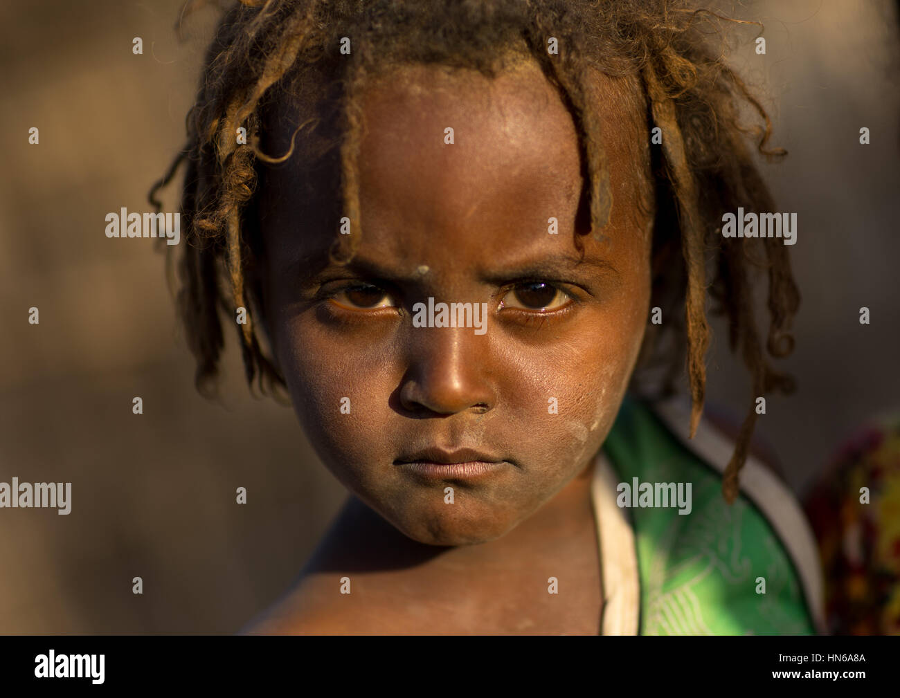 Afar tribe child girl, Afar region, Afambo, Ethiopia Stock Photo