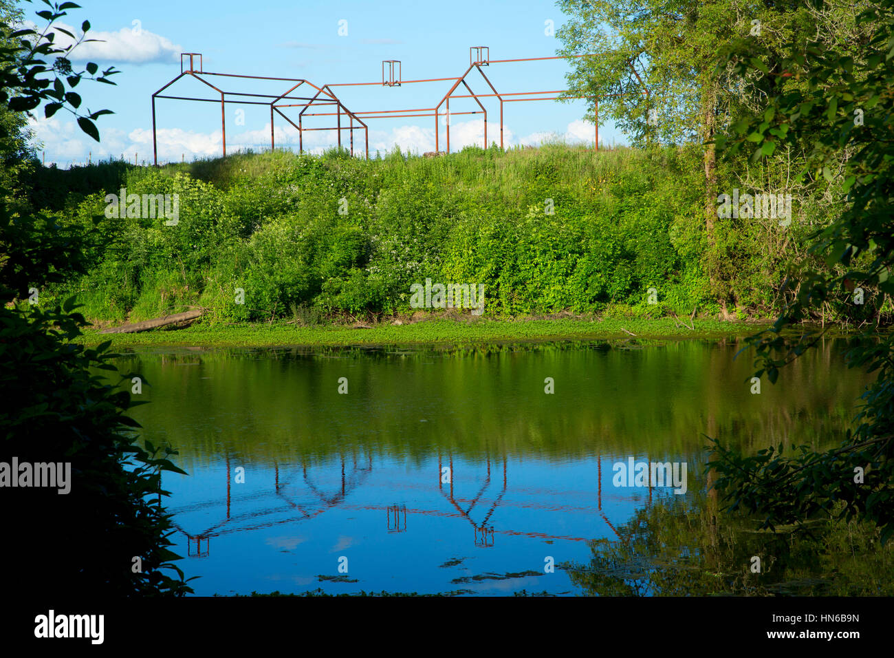 Ghost mission by Mission Lake, Willamette Mission State Park, Marion