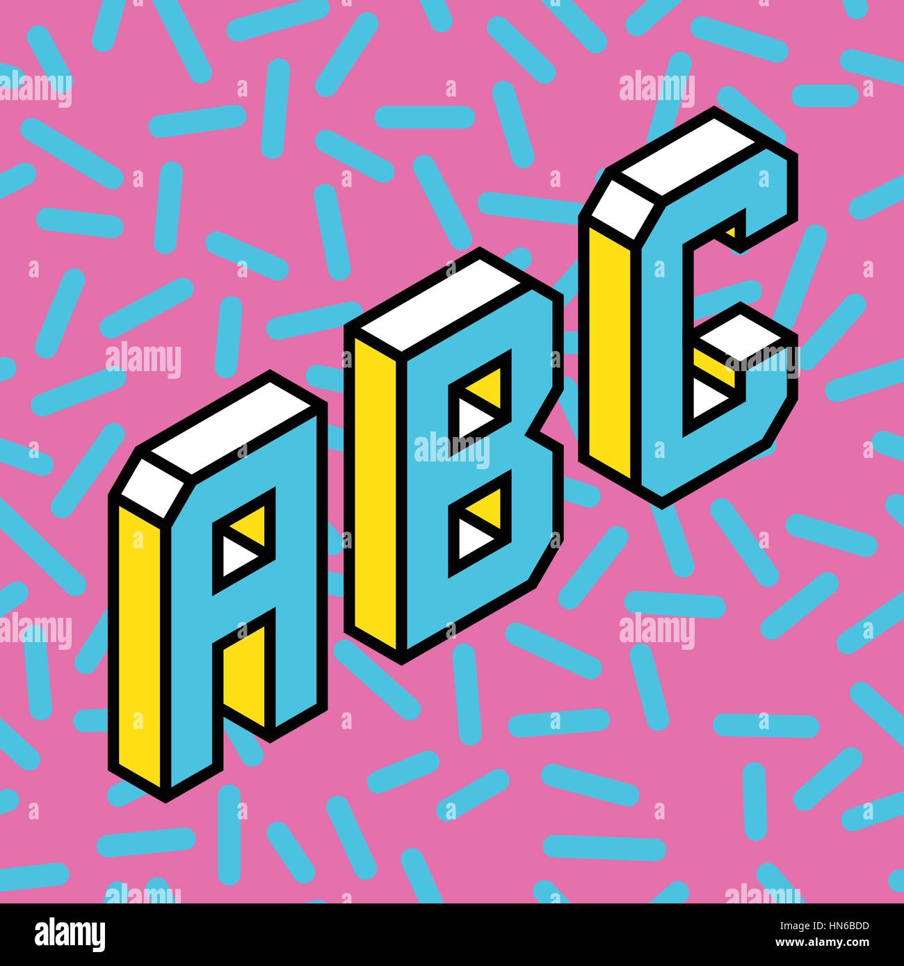 Retro Style Letter A Icon Cyan And Magenta Colour Element For