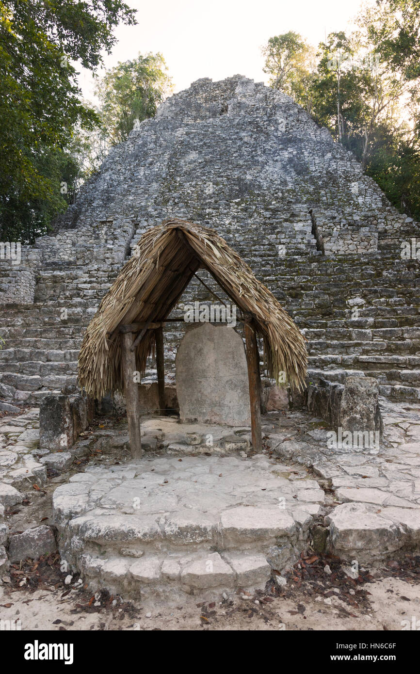 Xaibe - The Lookout Tower, Ancient Mayan civilization, Coba Mayan ruins, Yucatan Peninsula, Mexican state of Quintana Roo, Mexico Stock Photo