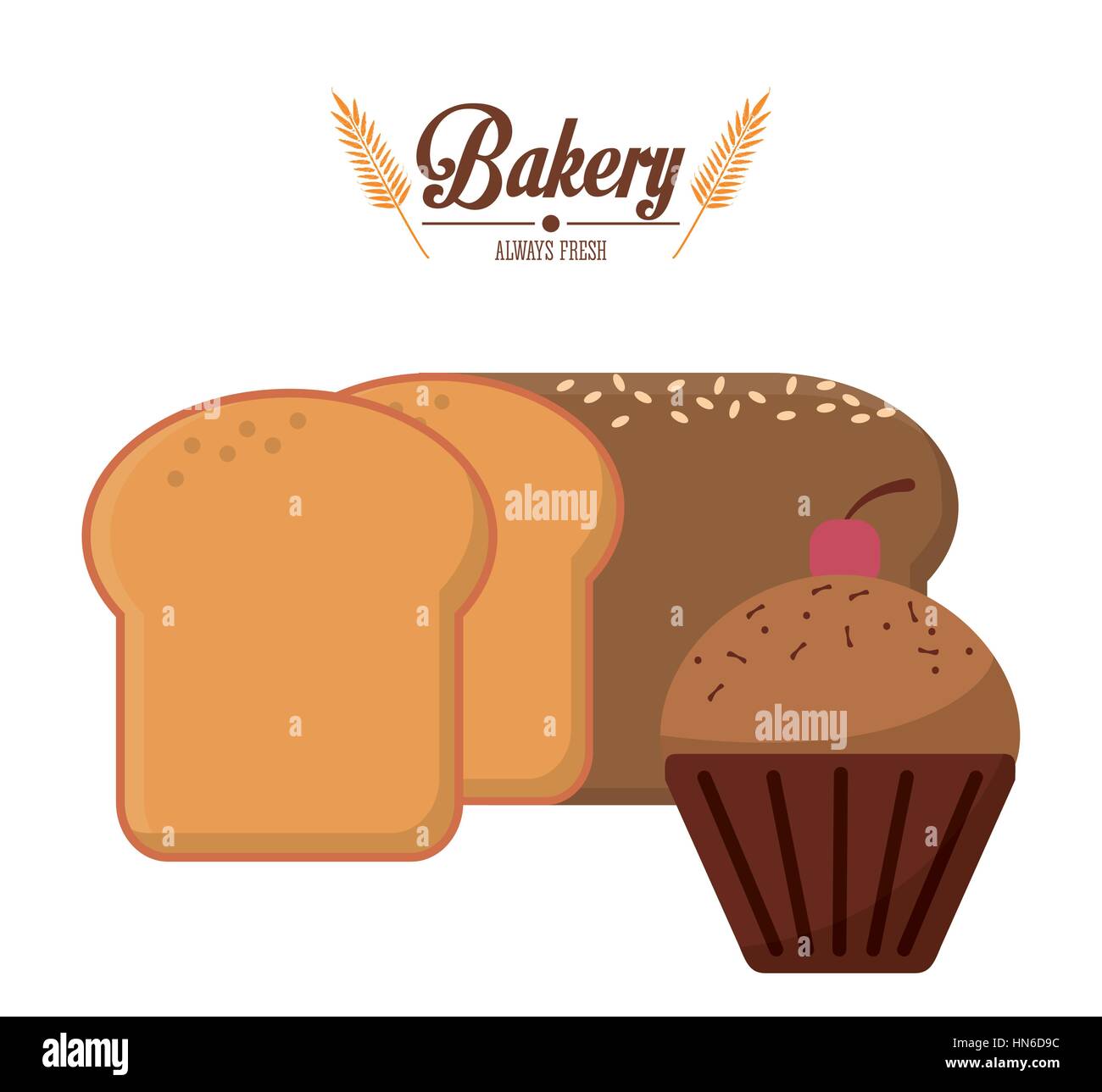 Bakery always fresh bread Stock Vector Images - Alamy