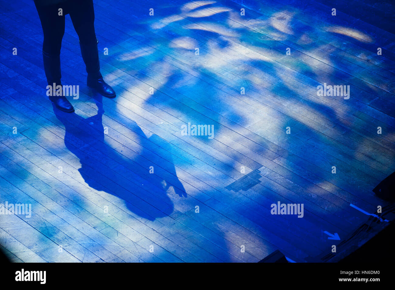 Indoor colorful lightning of a small theatre stage Stock Photo - Alamy