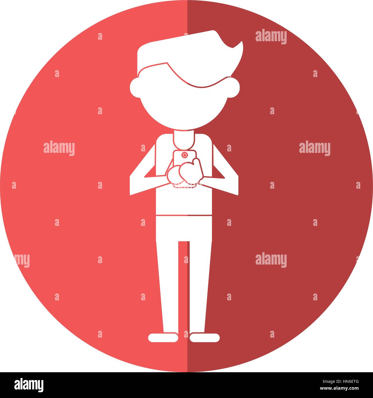 character messaging texting mobile shadow Stock Vector