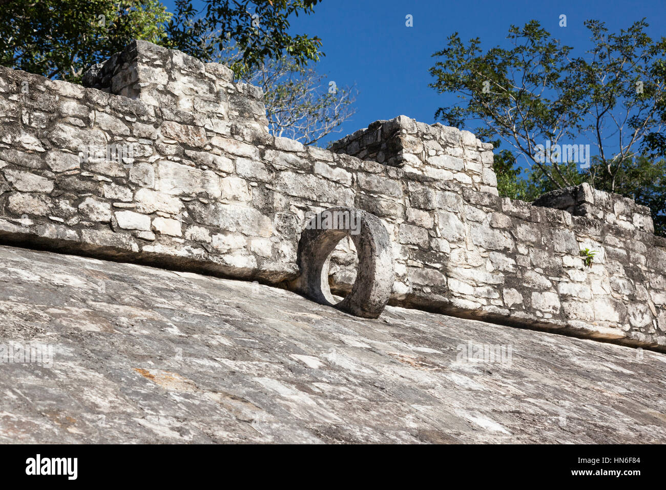 Ball court at Coba Mayan ruins. Ancient Mayan civilization, Yucatan Peninsula, Mexican state of Quintana Roo, Mexico Stock Photo