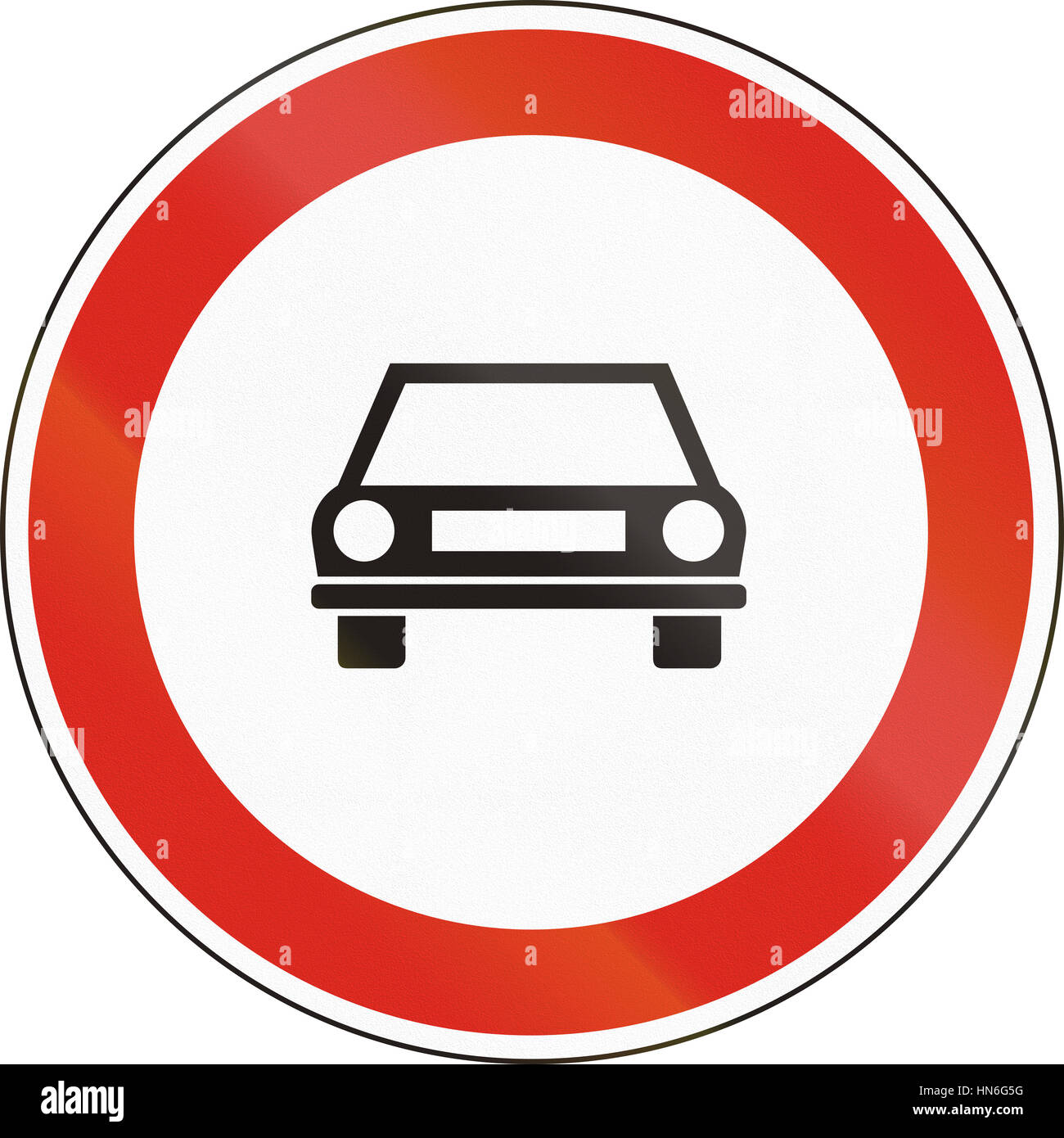 Hungarian regulatory road sign - No motor vehicles Stock Photo - Alamy