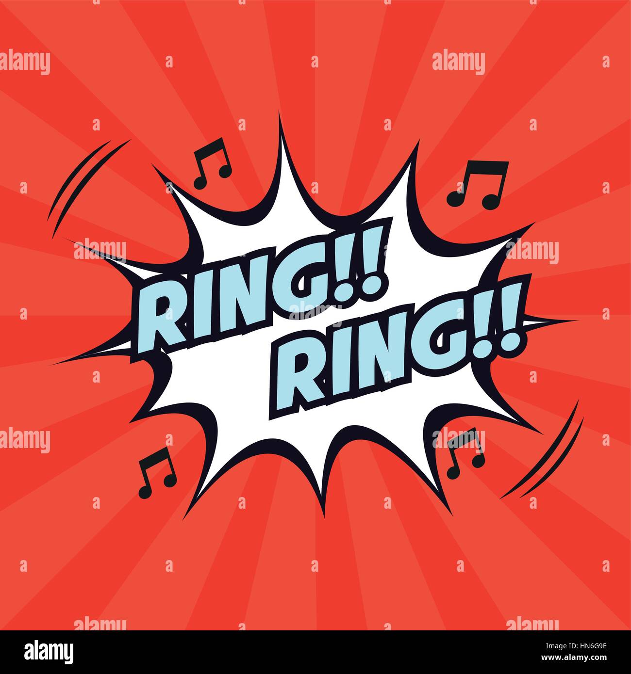 ring ring note musical pop art design Stock Vector Image & Art - Alamy