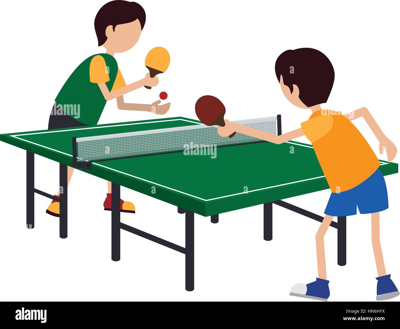 Kids playing ping pong vector hi-res stock photography and images - Alamy