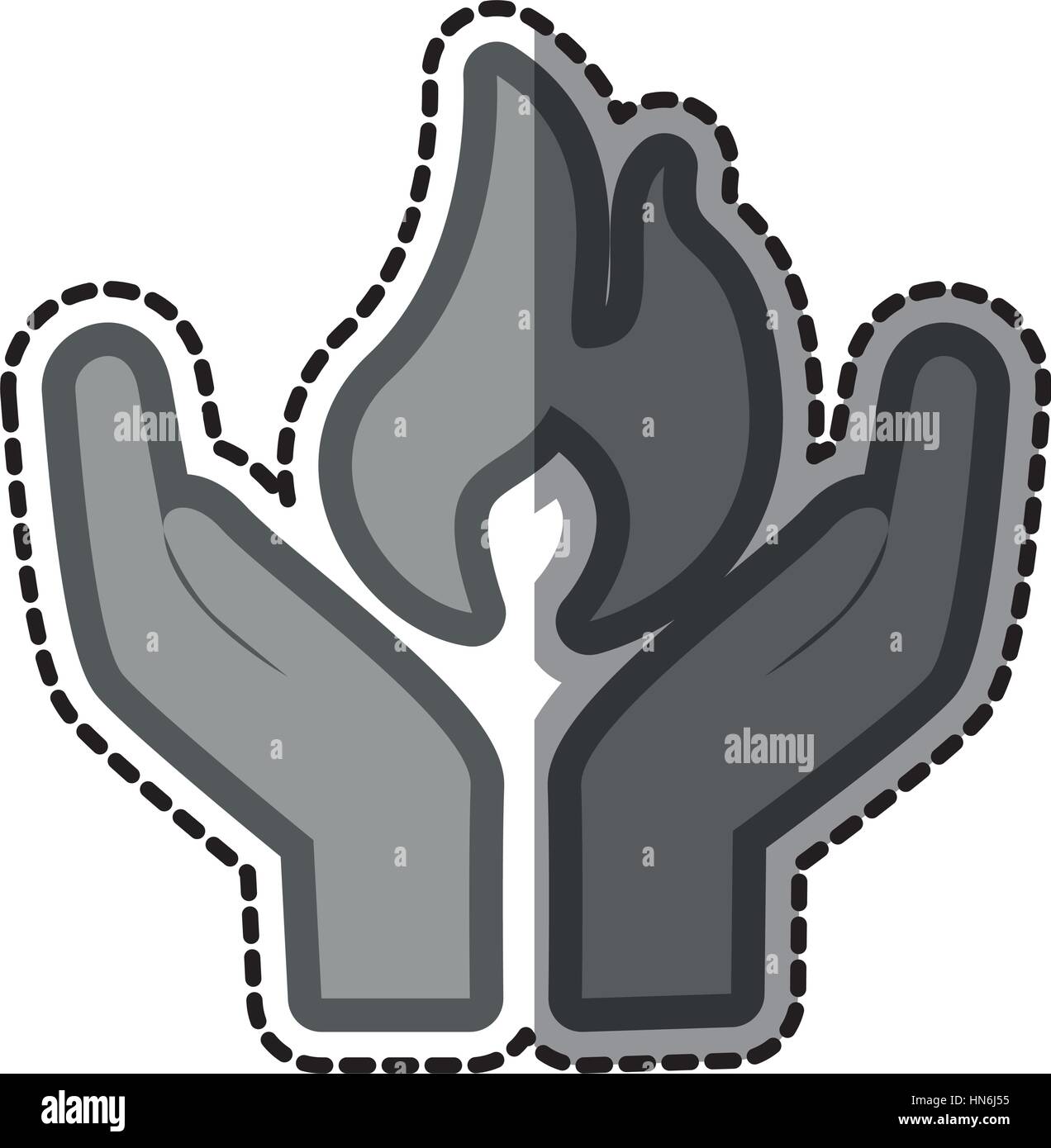 hands human with fire flame isolated icon vector illustration design ...