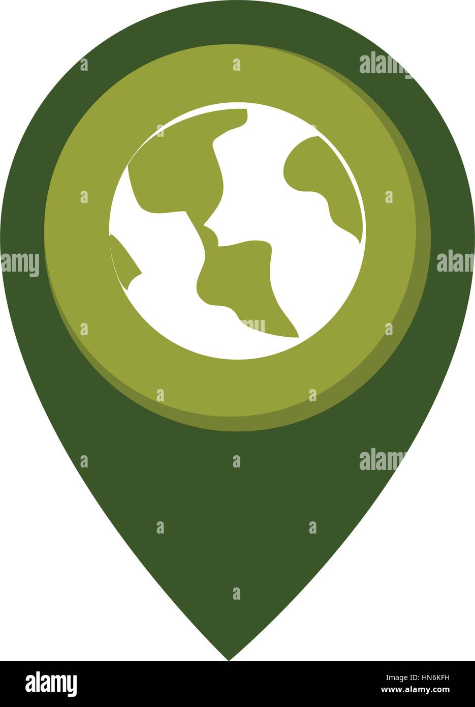 Map Pointer With Circle Interior With Planet Earth Vector Illustration