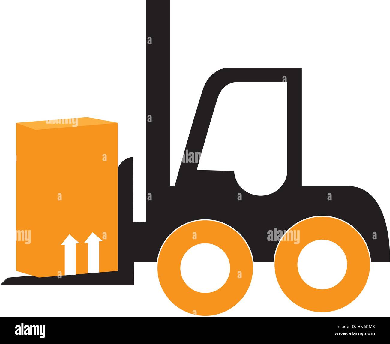 silhouette forklift truck with boxes vector illustration Stock Vector ...