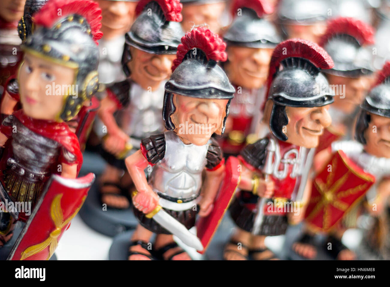 Toy Gladiators, Souvenir Shop, Rome Stock Photo