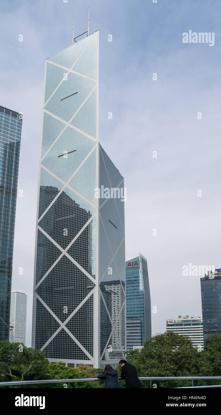 Bank of China Tower in Hong Kong Stock Photo