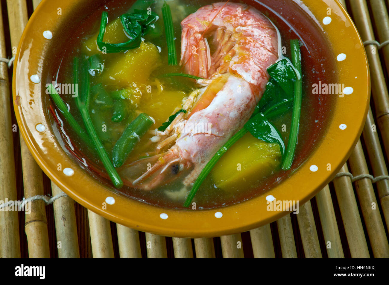 Laswa healthy vegetable soup is the inclusion of shrimp.Similar to bulanglang and dinengdeng, Stock Photo