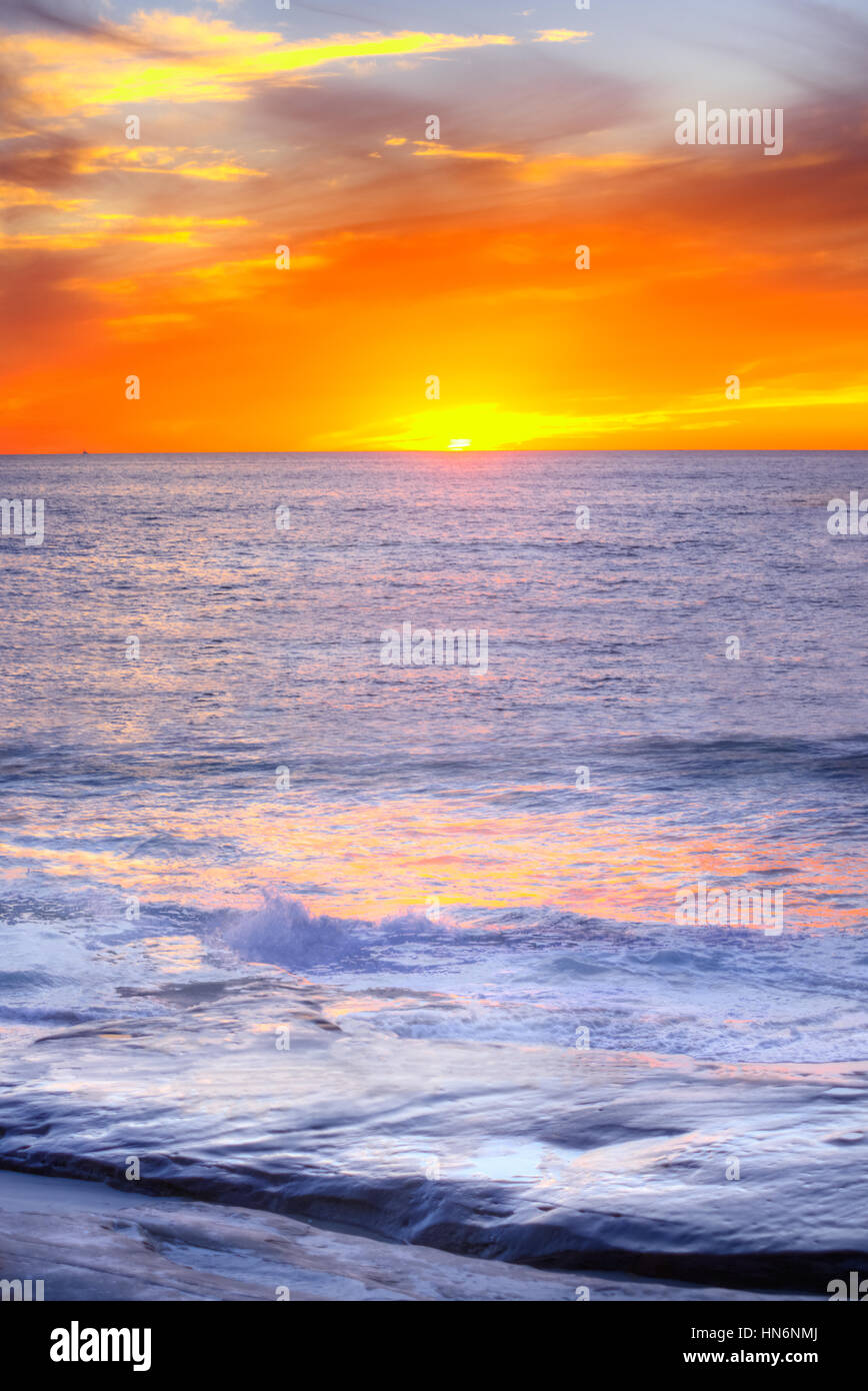 Pacific Ocean Sunset In California In Windansea Beach In La Jolla Stock Photo Alamy