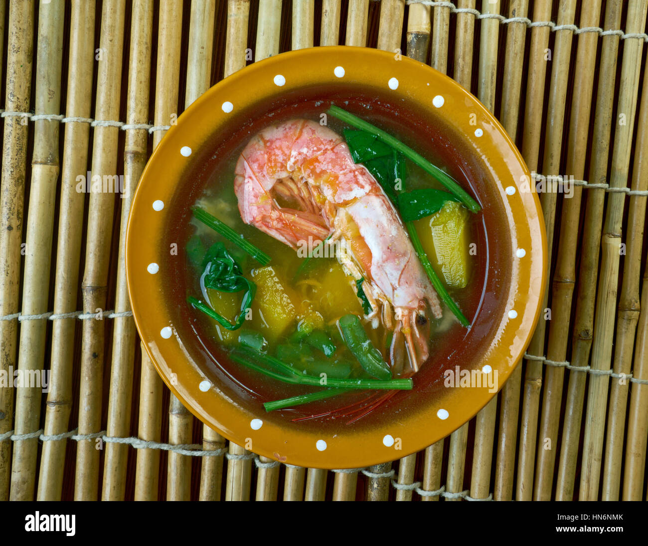 Laswa healthy vegetable soup is the inclusion of shrimp.Similar to bulanglang and dinengdeng, Stock Photo