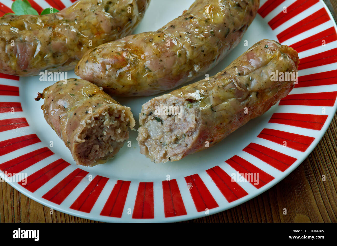 Traditional Homemade Oxford Sausages istinctive variety of pork and