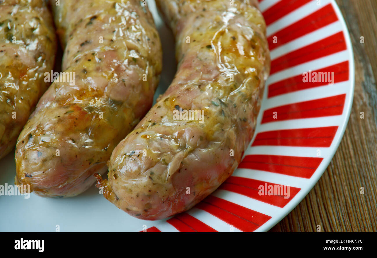 Traditional Homemade Oxford Sausages istinctive variety of pork and