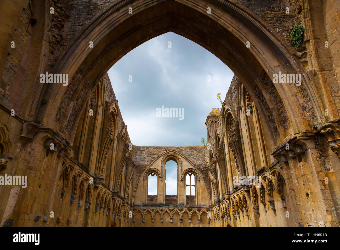 Glastonbury, Great Britain - July 15,2010: Glastonbury Abbey was a monastery from 7th century in Glastonbury, Somerset, UK. The ruins are now grade I  Stock Photo
