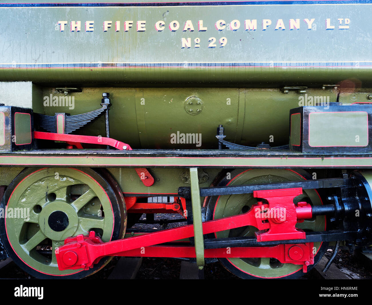 Fife Coal Company Steam Locomotive on Display in Pittencrieff Park Dunfermline Fife Scotland Stock Photo