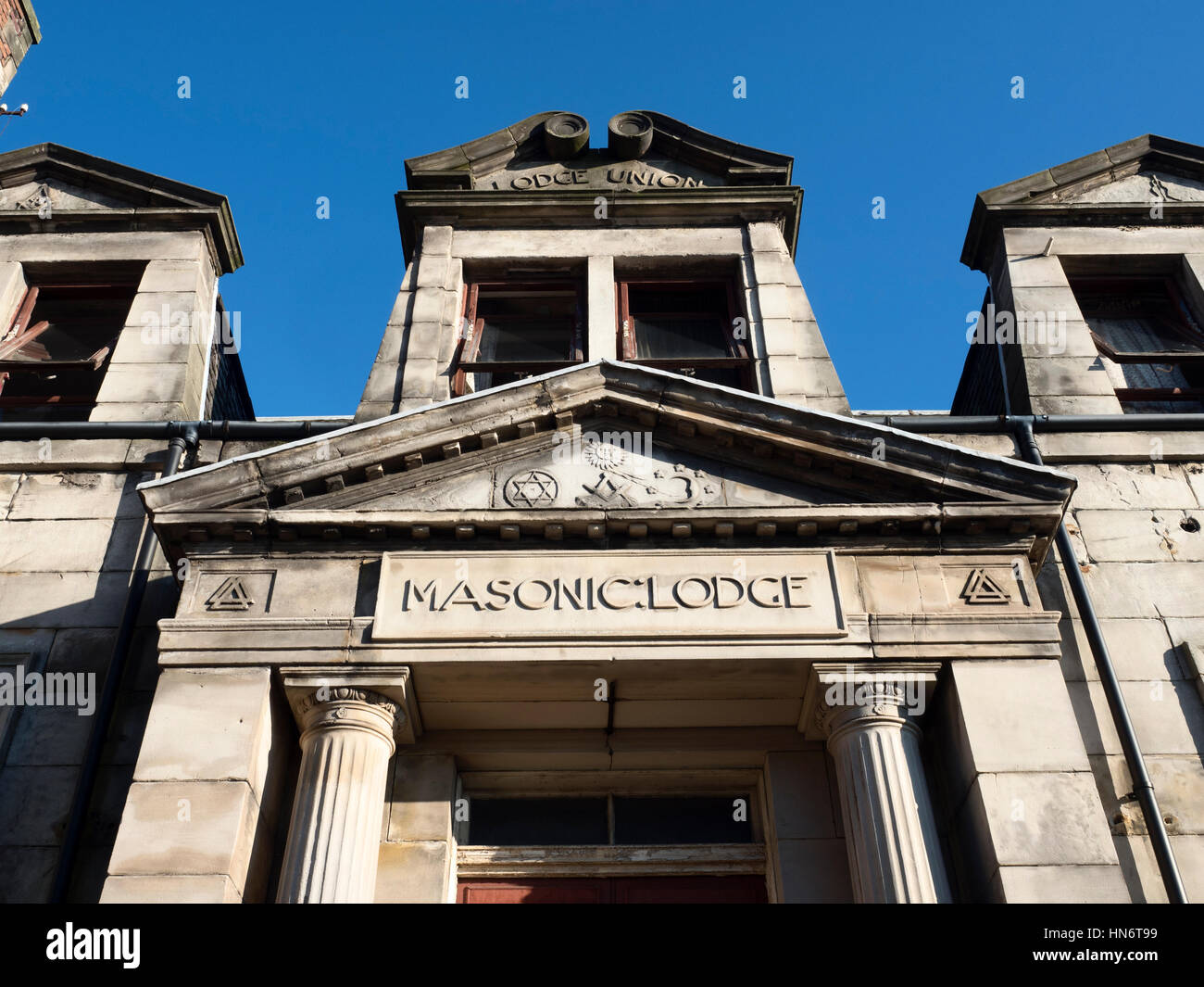 Masonic Lodge Building on New Row in Dunfermline Fife Scotland Stock Photo