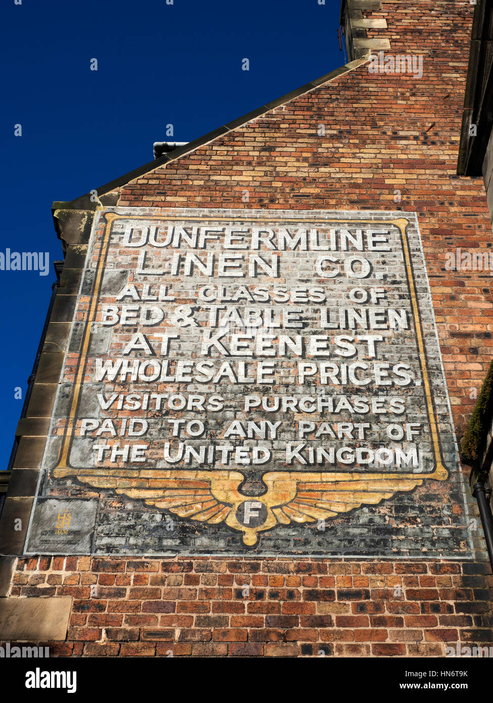 Restored Sign at Former Linen Company Buildings on New Row Dunfermline