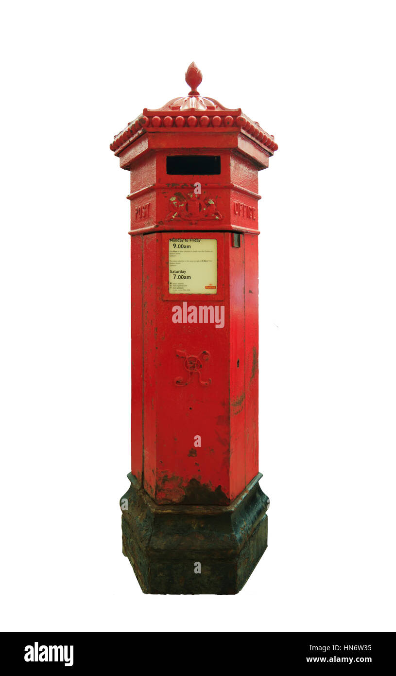 One of the Victorian red Letter boxes designed by John Penfold in 1866 Stock Photo