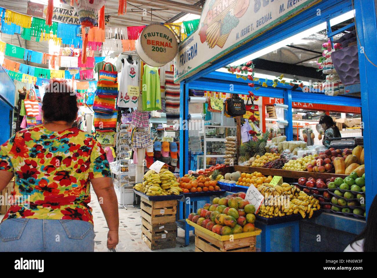 An indoor market in Mexico. Stock Photo