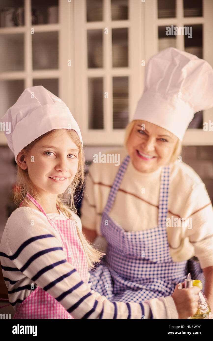 Mother Daughter Matching Aprons Chefs Hat Stock Photo 1780628117