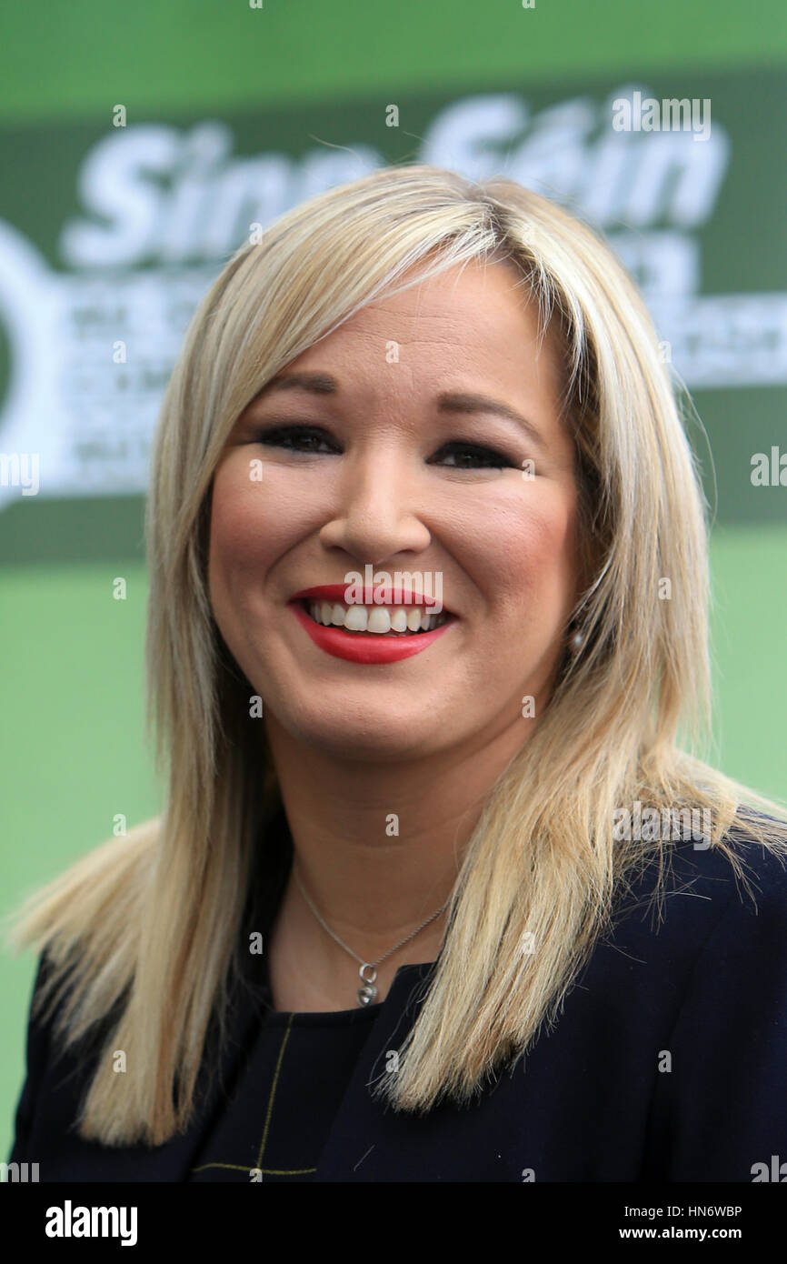 Michelle O'Neill (born 10 January 1977) is an Irish politician who is the leader of Sinn Féin in Northern Ireland, and MLA for Mid Ulster since 2007. She is also the Minister of Health in the Northern Ireland Executive and was previously the Minister for Agriculture and Rural Development. Family. O'Neill comes from an Irish republican family in Clonoe, County Tyrone. Her father, Brendan Doris, was a Provisional IRA prisoner and Sinn Féin councillor. Her uncle, Paul Doris, is a former national president of NORAID. A cousin, Tony Doris, was one of three IRA members shot dead by the SAS in 1991. Stock Photo