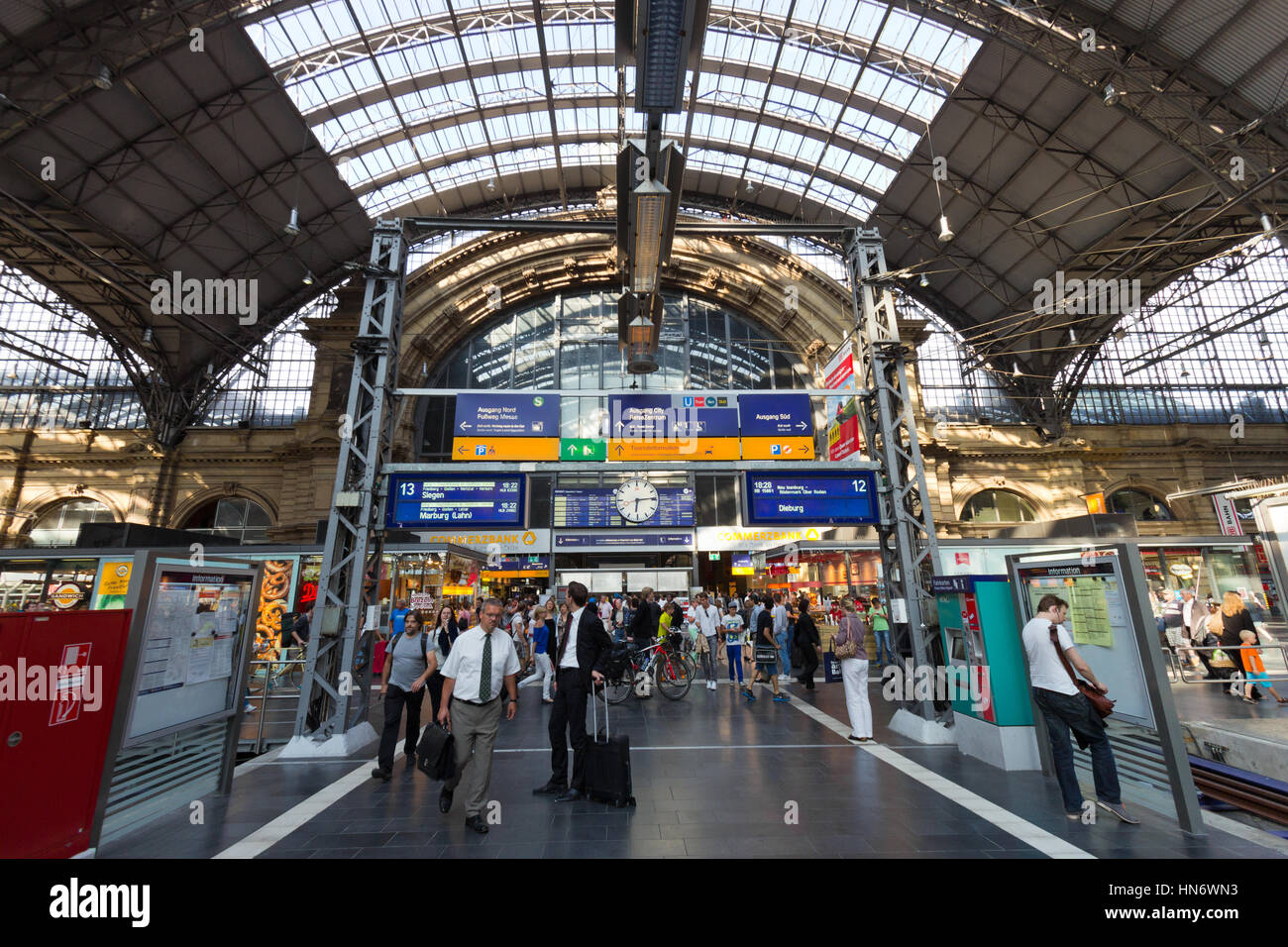 FRANKFURT, GERMANY - JUL 11: Inside the Frankfurt central train station ...